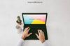 Mock Up With Office Desk And Laptop Psd