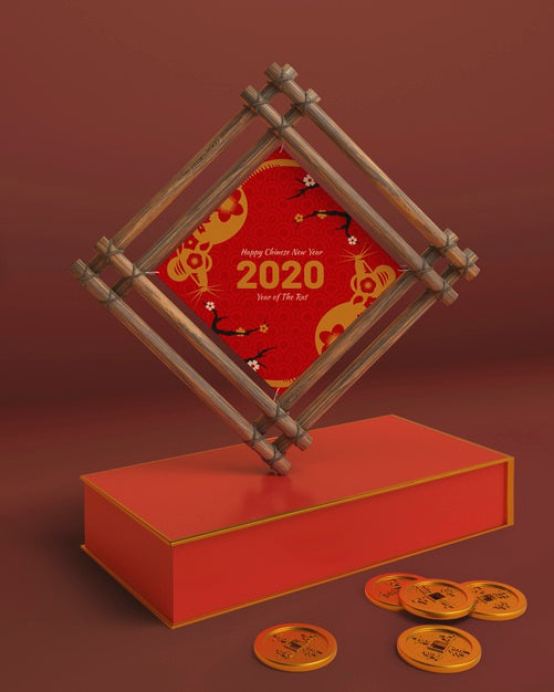 Mock-Up Wooden Frame With New Year Date Psd