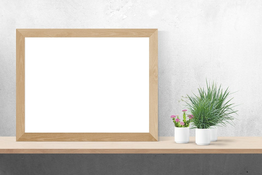Wall Frame White Poster Photo Mockup