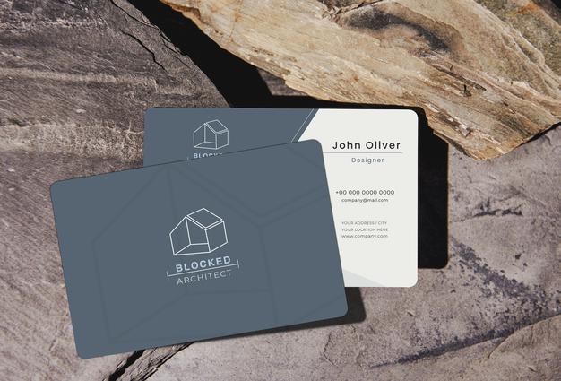 Mockup Business Card With Sunlight Shadow Psd