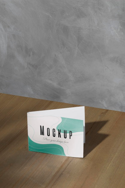 Mockup Card On The Table With Shadows Psd