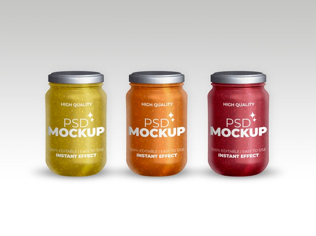 Mockup Collection Of Jars Psd