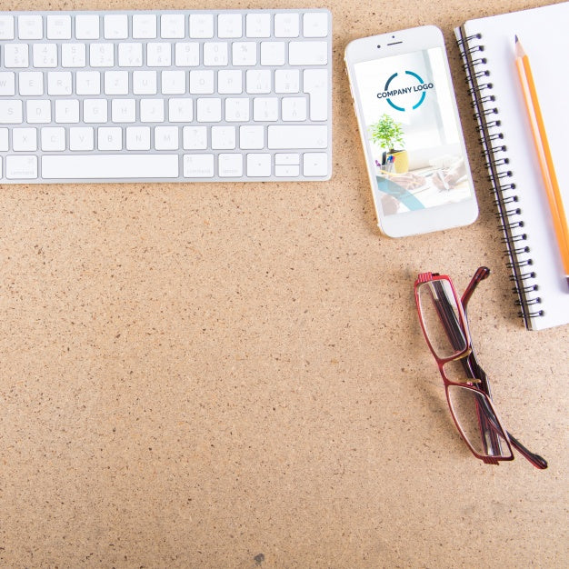 Mockup Composition With Copyspace And Smartphone And Various Elements Psd