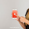 Mockup Concept Of Finger Pointing At Smartphone Psd