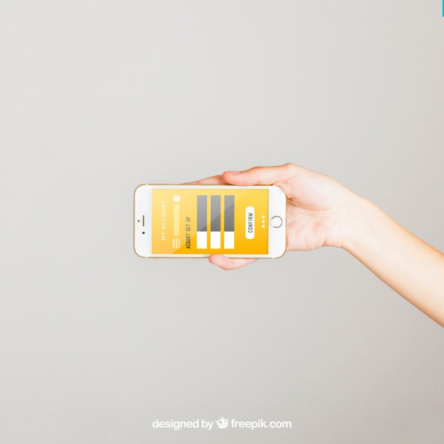 Mockup Concept Of Horizontal Smartphone Psd