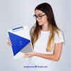 Mockup Concept Of Woman Holding Clipboard Psd