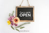 Mockup Design Of Placard With Decorative Flowers Psd