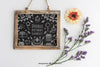 Mockup Design With Birthday Slate And Floral Decoration Psd