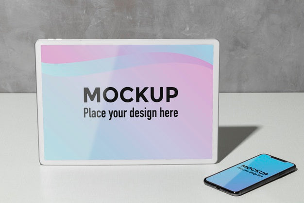 Mockup Devices On The Table Psd