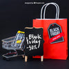 Mockup For Black Friday With Bag And Cart Psd
