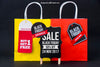 Mockup For Black Friday With Bags Psd
