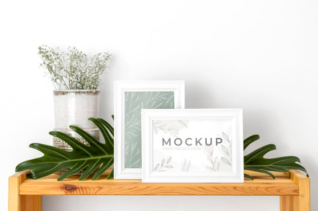 Mockup Frame Beside Flowers Psd