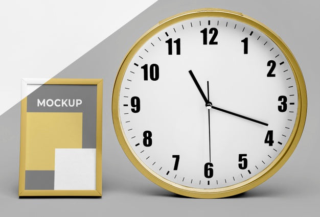 Mockup Frame Next To Clock Psd