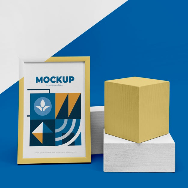Mockup Frame On Desk Psd