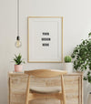 Mockup Frame On Wooden Table In Living With Plants Psd