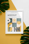 Mockup Frame With Leaves Psd