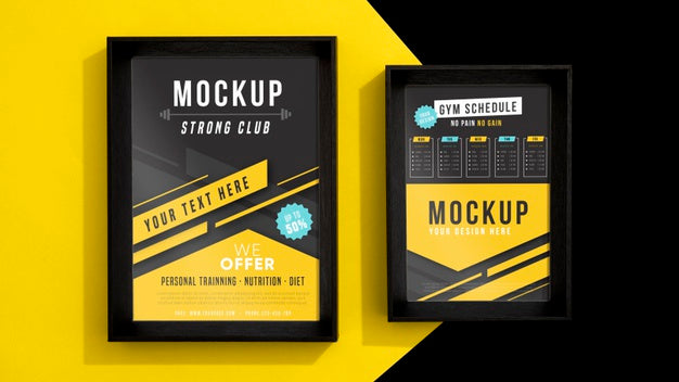 Mockup Frames On Wall Psd