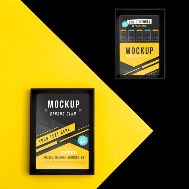 Mockup Frames On Wall Psd