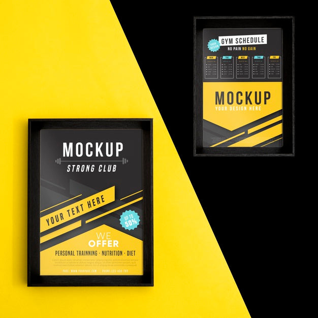 Mockup Frames On Wall Psd