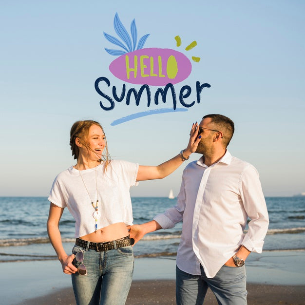 Mockup Hello Summer Couple Psd