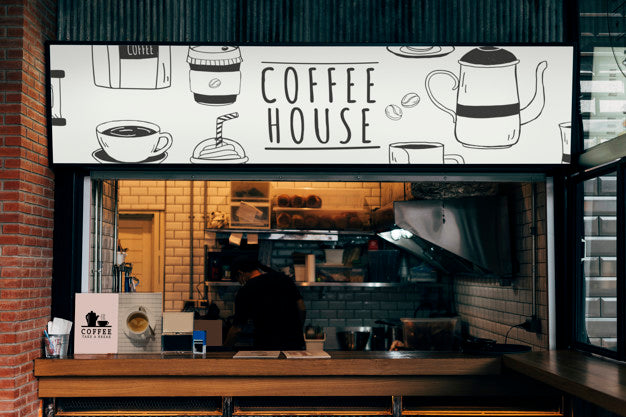 Mockup Of A Coffee House Shop Psd