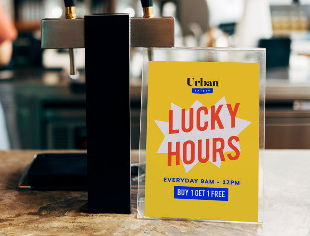 Mockup Of A Restaurant Table Sign Board Psd