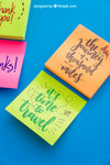 Mockup Of Adhesive Notes With Quotes Psd