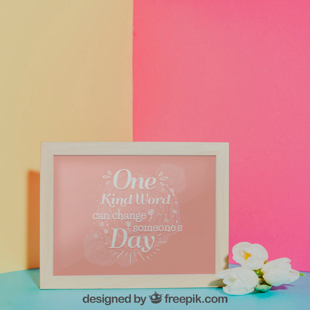 Mockup Of Beautiful Frame In Corner Psd