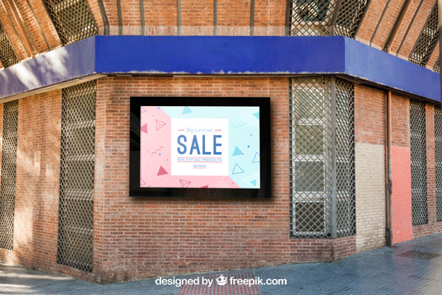 Mockup Of Billboard On Brick Wall Psd