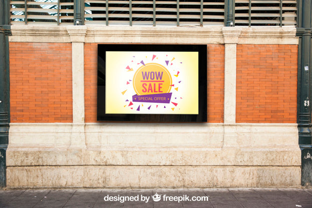 Mockup Of Billboard On City Wall Psd