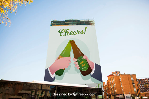 Mockup Of Billboard On Tall Building Psd