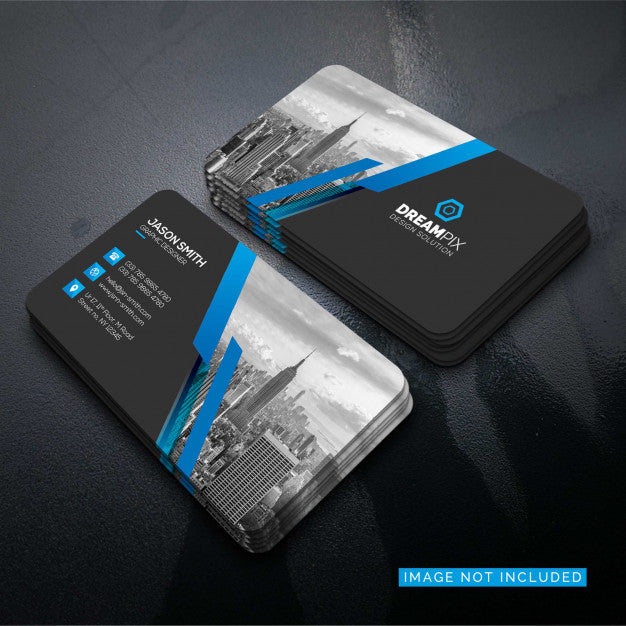 Mockup Of Business Card With Photo Of City Psd