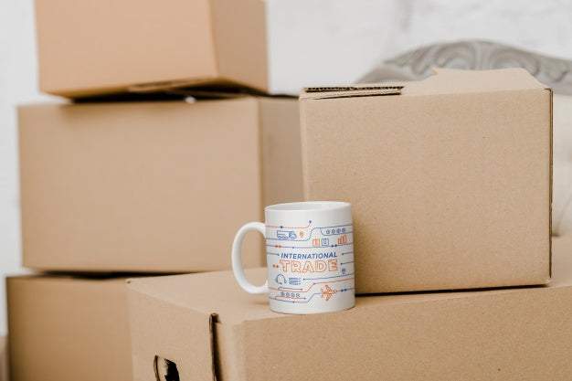 Mockup Of Cardboard Boxes Psd