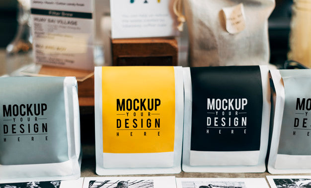 Mockup Of Coffee Bean Packaging Psd