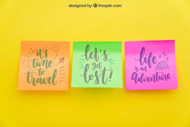 Mockup Of Colorful Adhesive Notes Psd