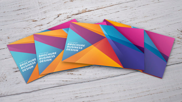 Mockup Of Colorful Brochures Psd