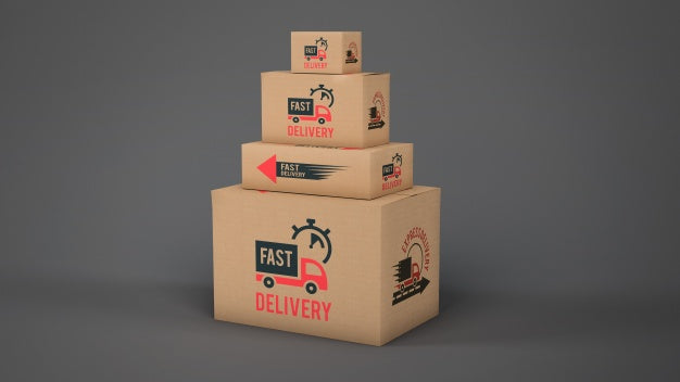 Mockup Of Delivery Boxes Of Different Sizes Psd