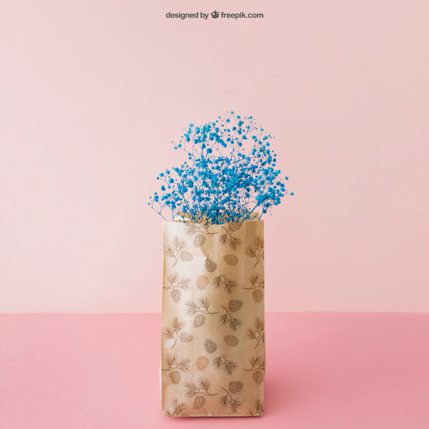 Mockup Of Flower In Bag Psd