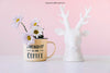 Mockup Of Flowers And Deer Statue Psd