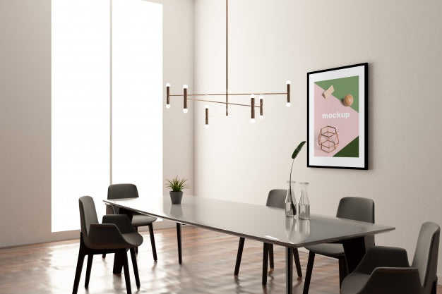 Mockup Of Frame In Office Psd