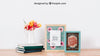 Mockup Of Frames And Books Psd