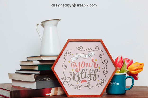 Mockup Of Hexagonal Frame Psd