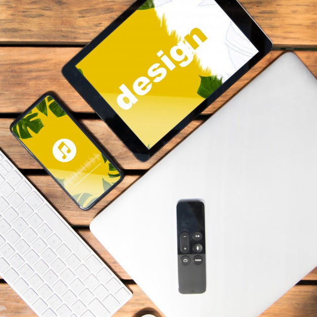 Mockup Of Paper With Various Devices Psd