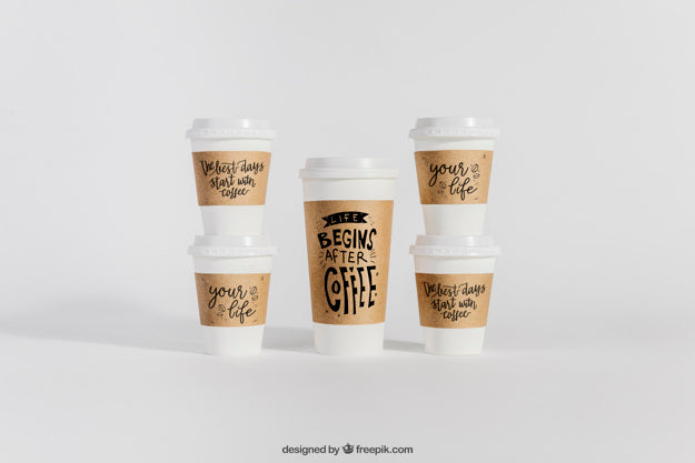 Mockup Of Plastic Coffee Cups Psd