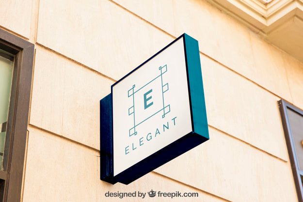 Mockup Of Sign On Wall Psd
