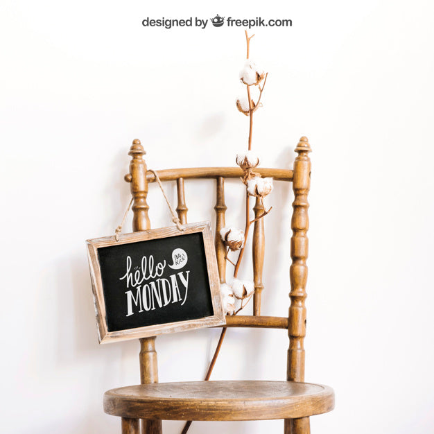 Mockup Of Slate On Chair Psd