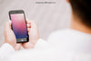 Mockup Of Smartphone With Blurred Man Psd