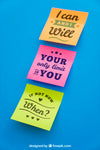 Mockup Of Sticky Notes With Quotes Psd