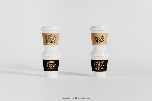 Mockup Of Take Away Coffee Cups Psd