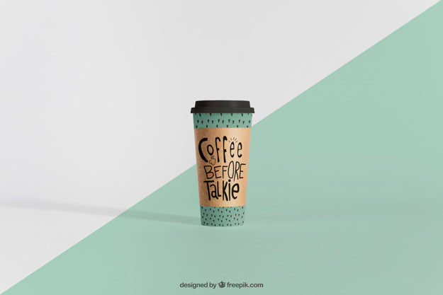 Mockup Of Tall Coffee Cup Psd